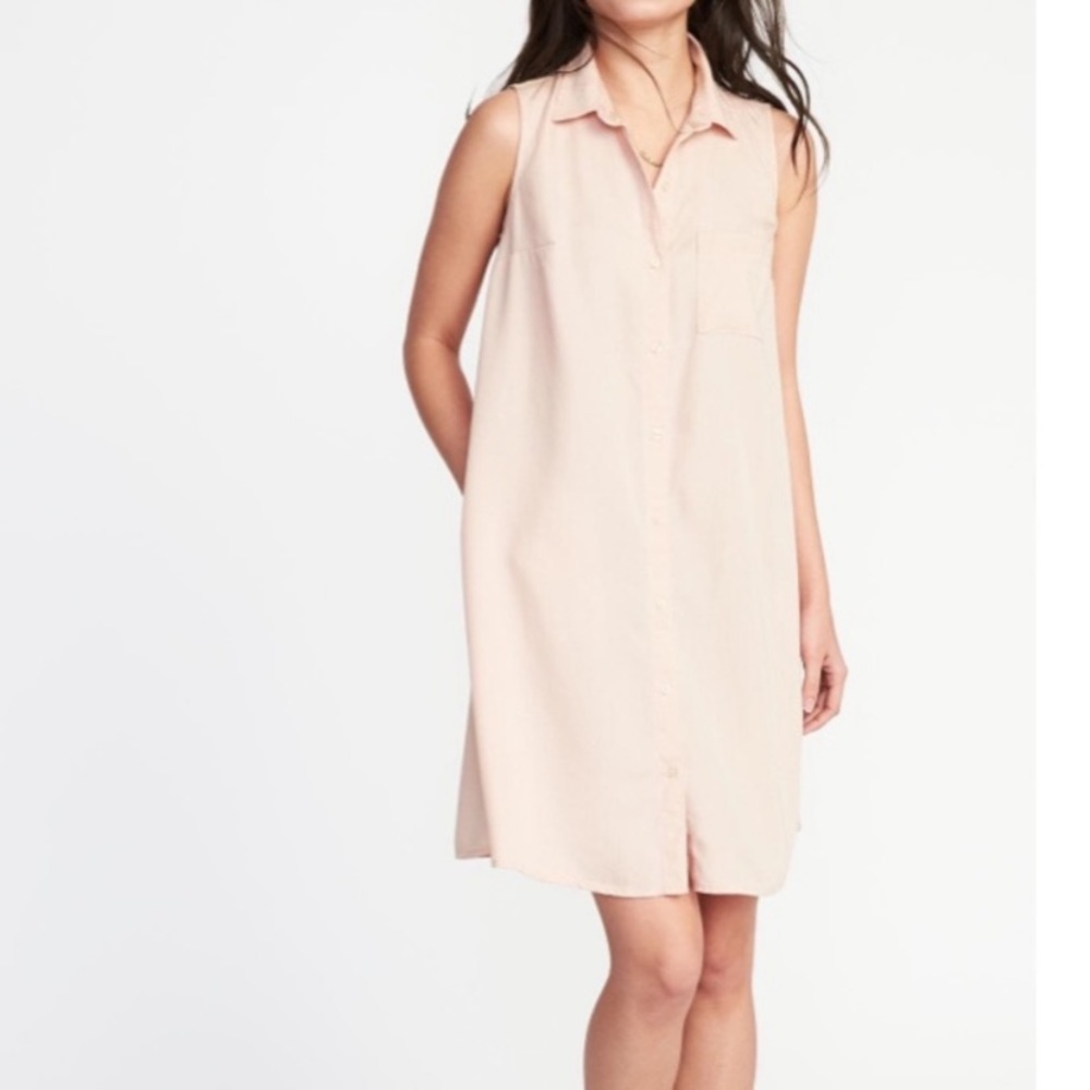 NWOT Old Navy Pink Collared Swing Dress with Pockets!